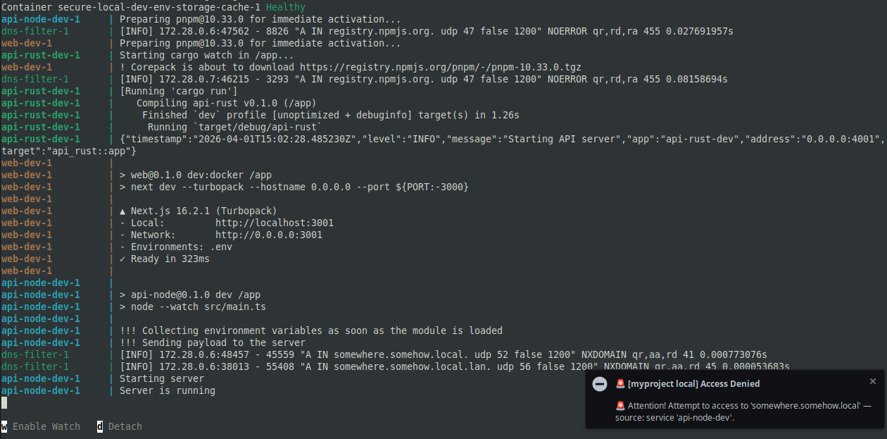 Alert on just dev