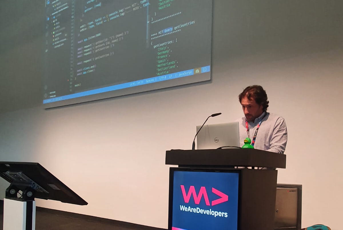 Me speaking at We Are Developers in Berlin